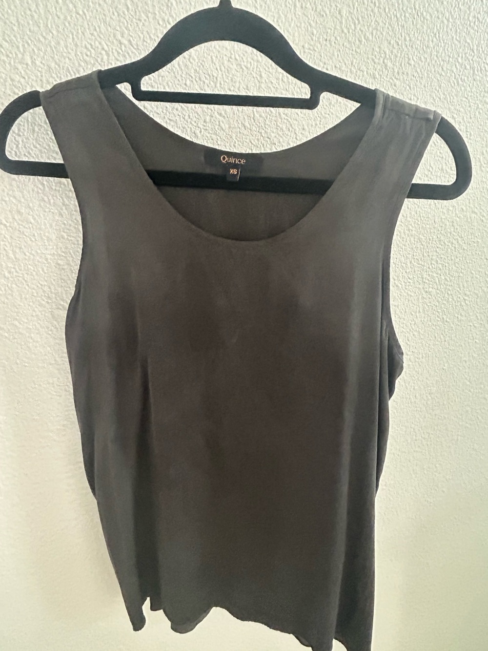Quince Black Scoop Neck Sleeveless Tank